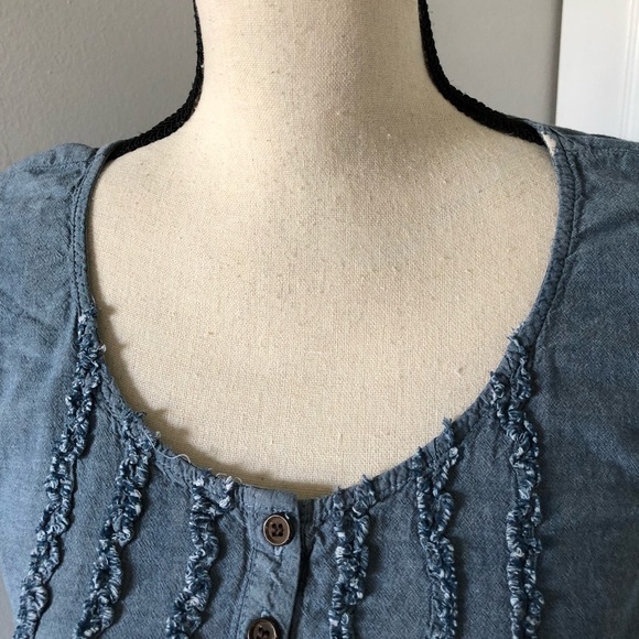 ❤️3X20 DREAM OUT LOUD CHAMBRAY LADIES TOP/ M - Picture 2 of 12